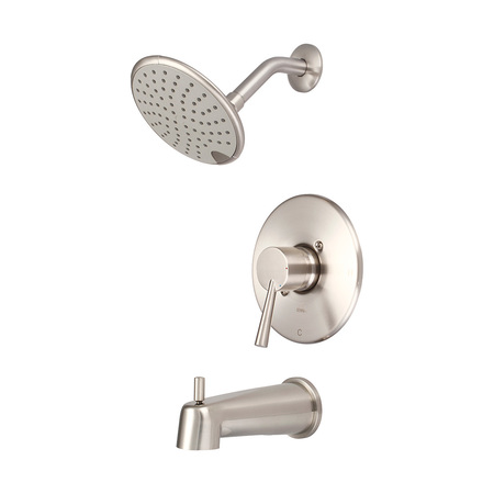 OLYMPIA FAUCETS Single Handle Tub/Shower Trim Set, Wallmount, Brushed Nickel T-2374-BN